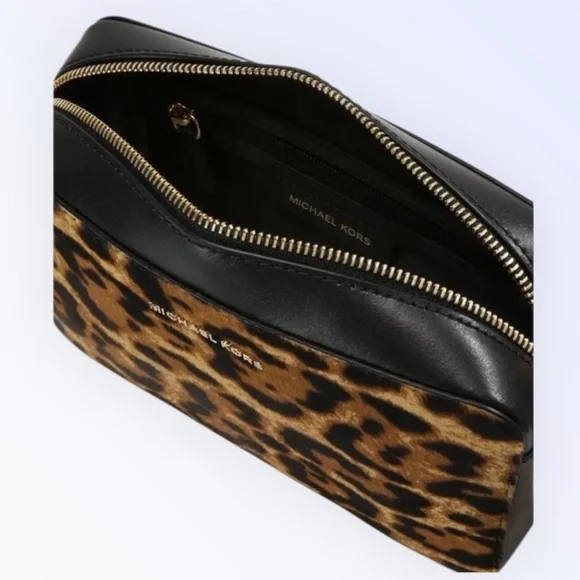 Michael Michael Kors Ginny Leopard Print Medium Calf Hair Bag - Picture 9 of 16